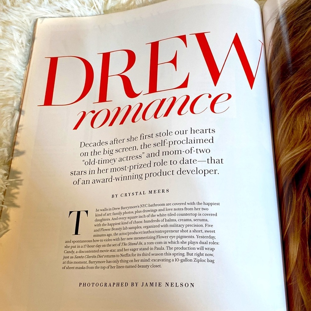 DREW BARRYMORE NEW BEAUTY MAGAZINE  Spring 2019 EUC - Picture 3 of 7